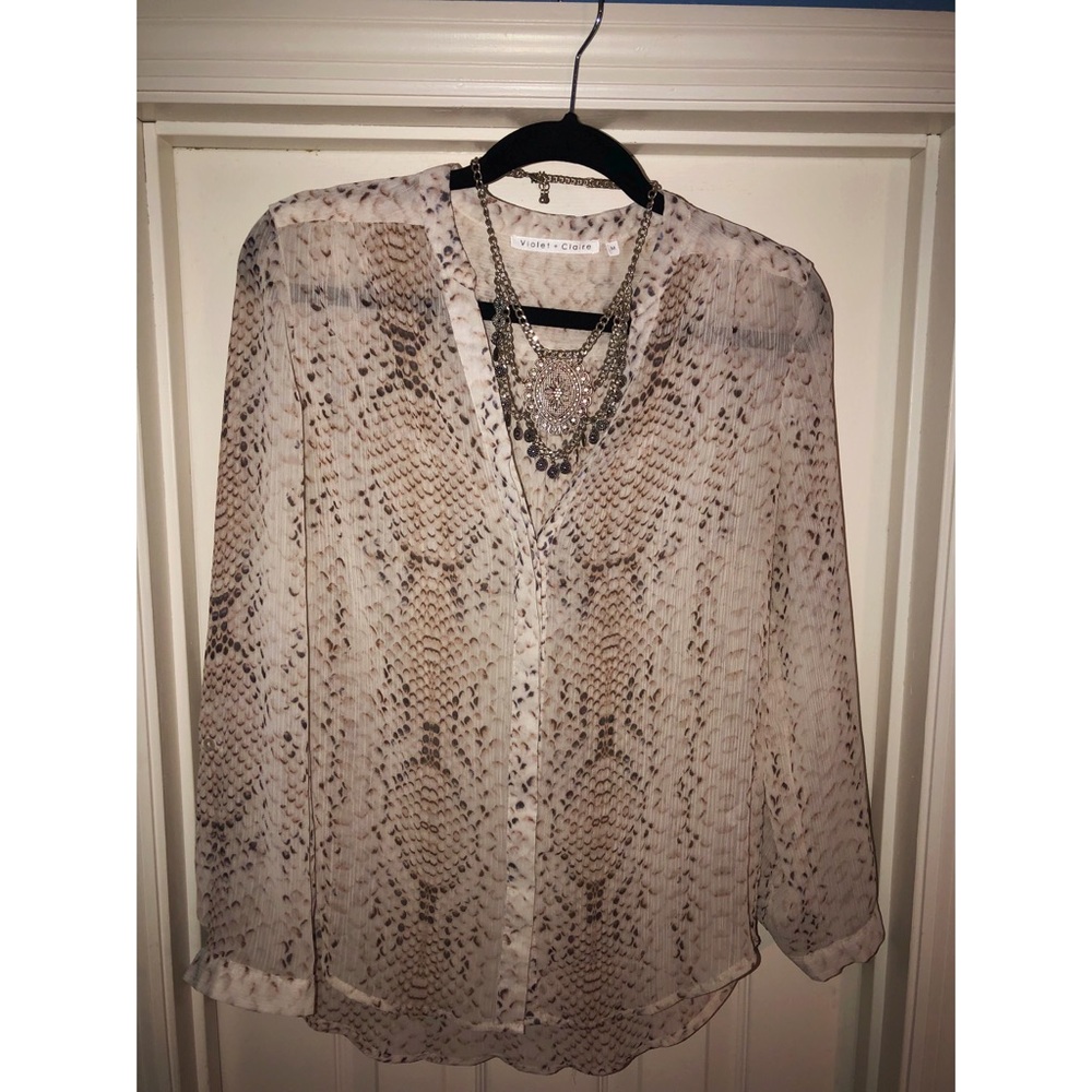 Snake skin sheer blouse